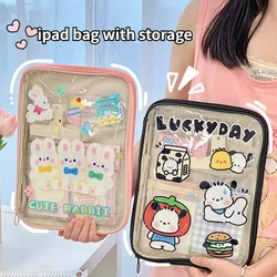 Cute Transparent Tablet Storage Organizer Bag 11 Inches Ipad Storage Bag Girl Waterproof Small Card Holder Kawaii Tablet Bag