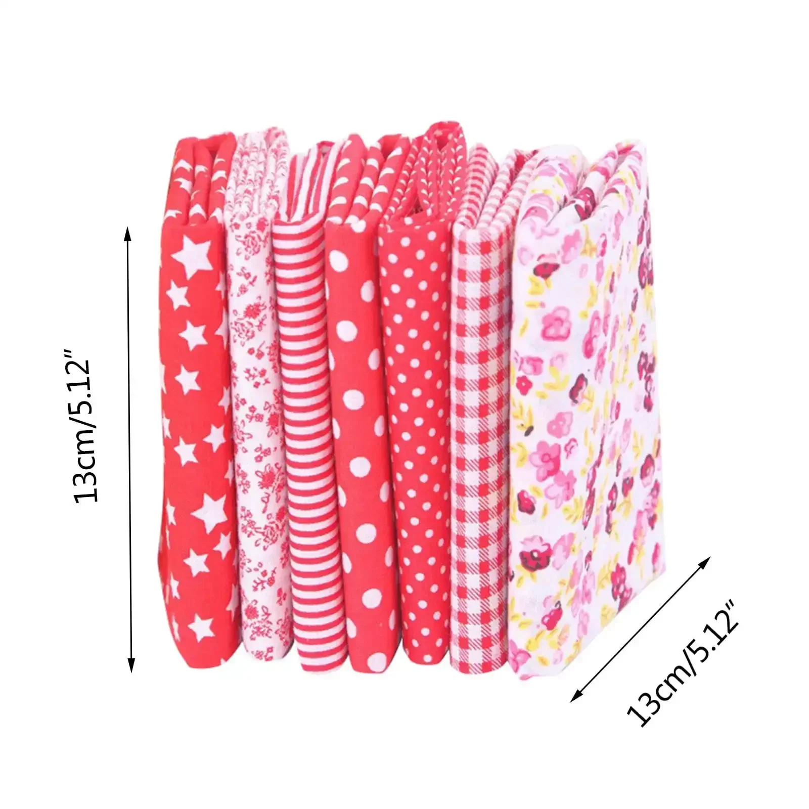 FNGZ Diy Knitting Clearance Promo Cotton Crafts Fabric Bundle Patchwork Squares Quilting Sewing Patchwork DIY 7PCS Red image 3