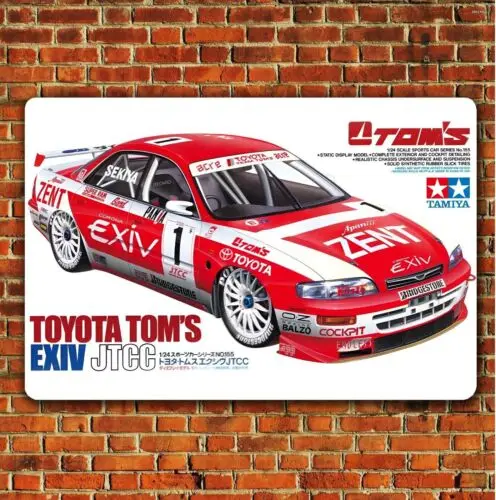 Tamiya  Tom's Exiv Jtcc Metal Poster Rc Car Wall Deco Tin Sign Plaque