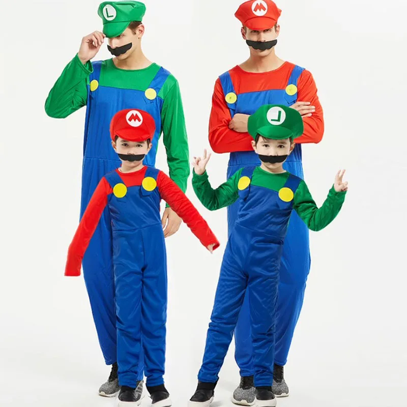 Игра Marios Super Luigi Brothers, комплект униформы, костюмы для косплея, забавный аниме, комбинезон для взрослых и мужчин, женское платье, костюм на Хэллоуин
