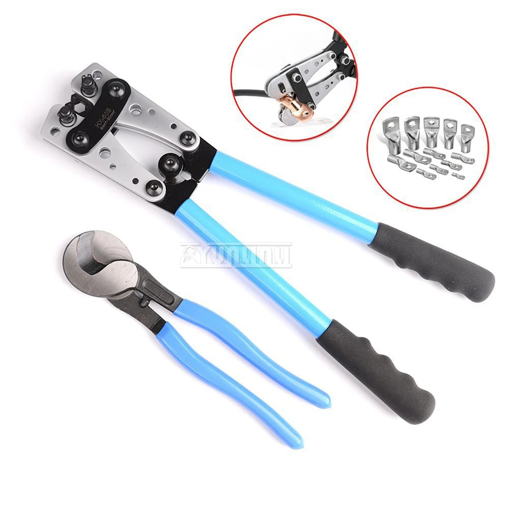 

HX-50B Terminal Wiring Crimping Pliers YO Copper Aluminum Crimp Cutting Terminal Tool Cable Crimping Pliers 6-50mm㎡