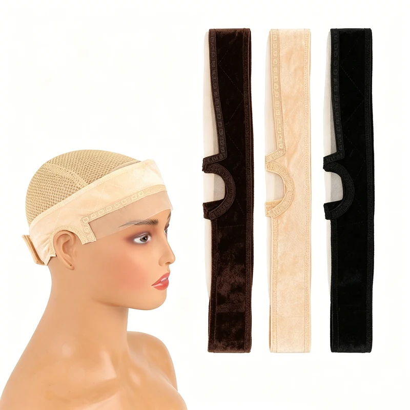 Lace Wig Grip Band with Ear Cutouts Non Slip Adjustable Breathable Lightweight Wig Headband for Women