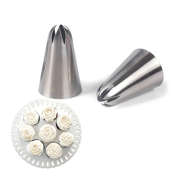 1PCS Stainless Steel Pastry Nozzle Icing Piping Nozzle Baking Pastry Tips Cupcake Cake Decorating Tools # 2D Baking Accessories