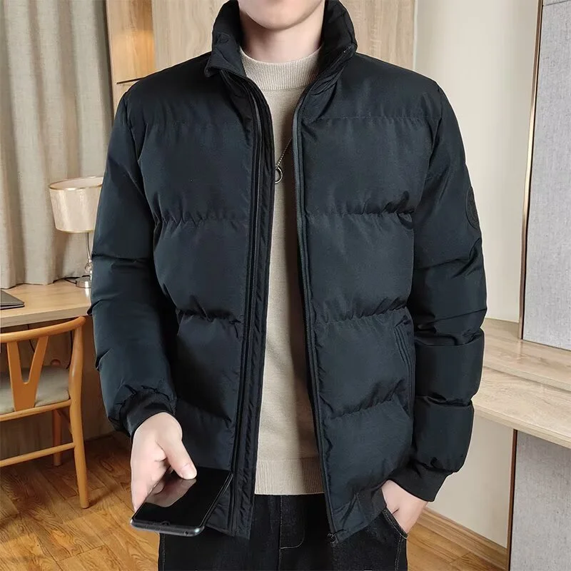 2026 New Fashion autumn and winter short men's thick warm coat, outdoor windproof new zipper printed men's casual jacket M-5XL