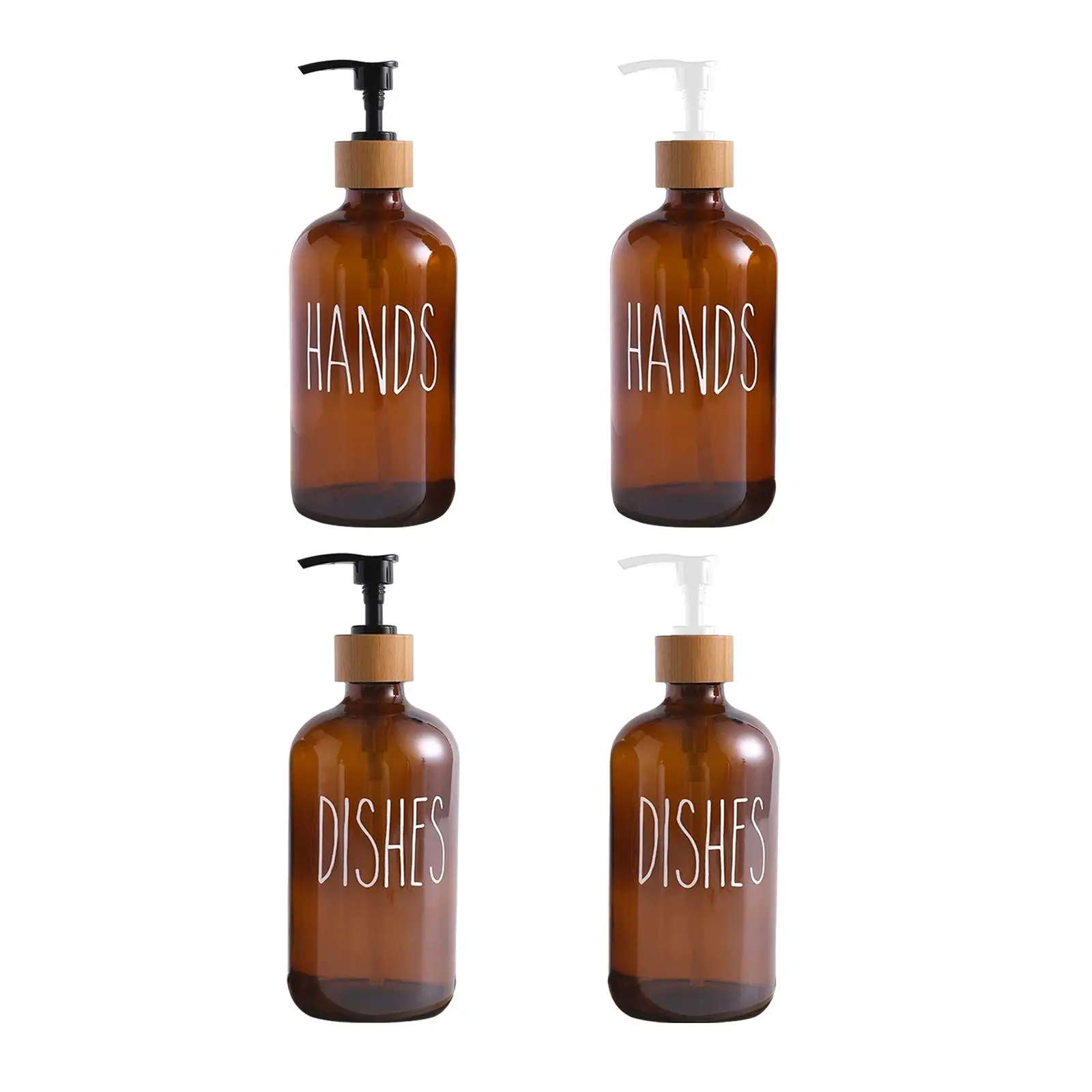 موزع صابون زجاجي مع مضخة 16 أونصة/500 مل لفندق الحمام المزرعة