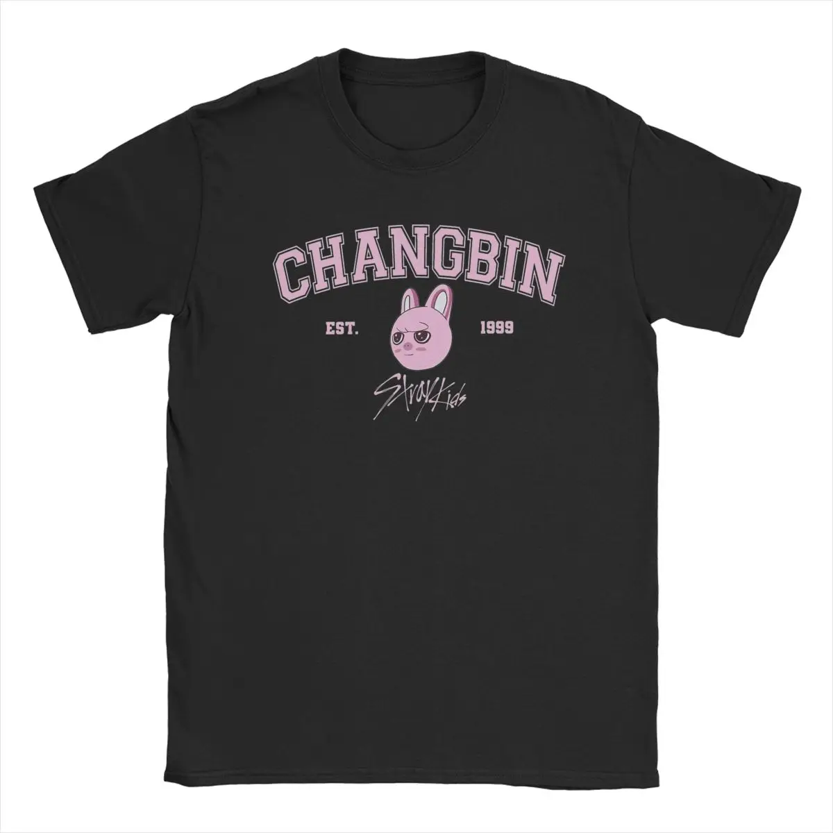 Men's T-Shirt ChangBin Cute Member Kpop Casual Cotton Tees Short Sleeve T Shirts Round Collar Clothing Adult