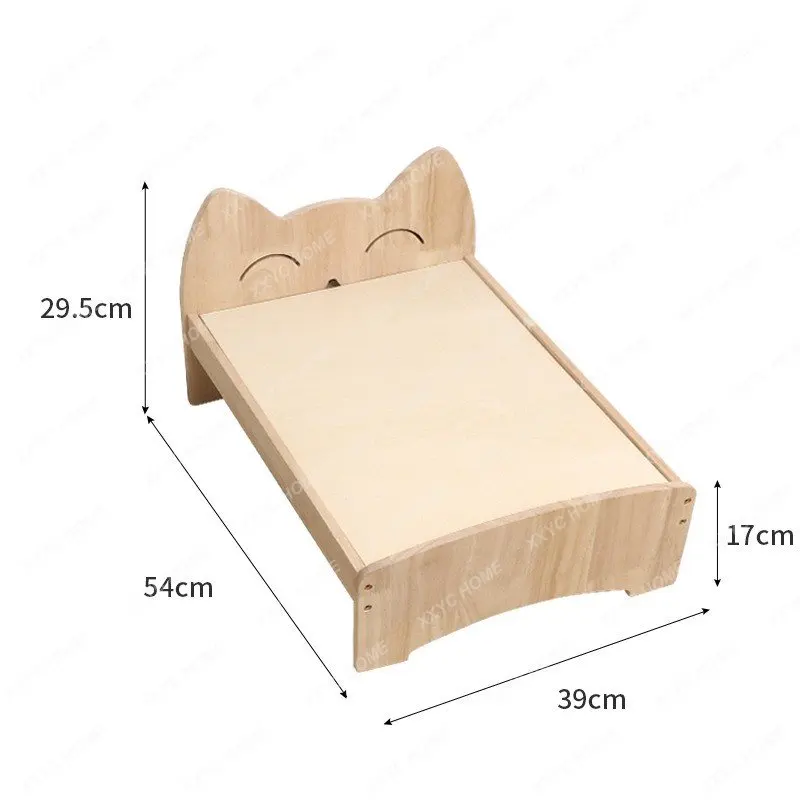 

Pet Bed Wooden Mat Summer Solid Wood Princess Bed Ground Removable and Washable Cat Bed Cat Nest Four Seasons cat house