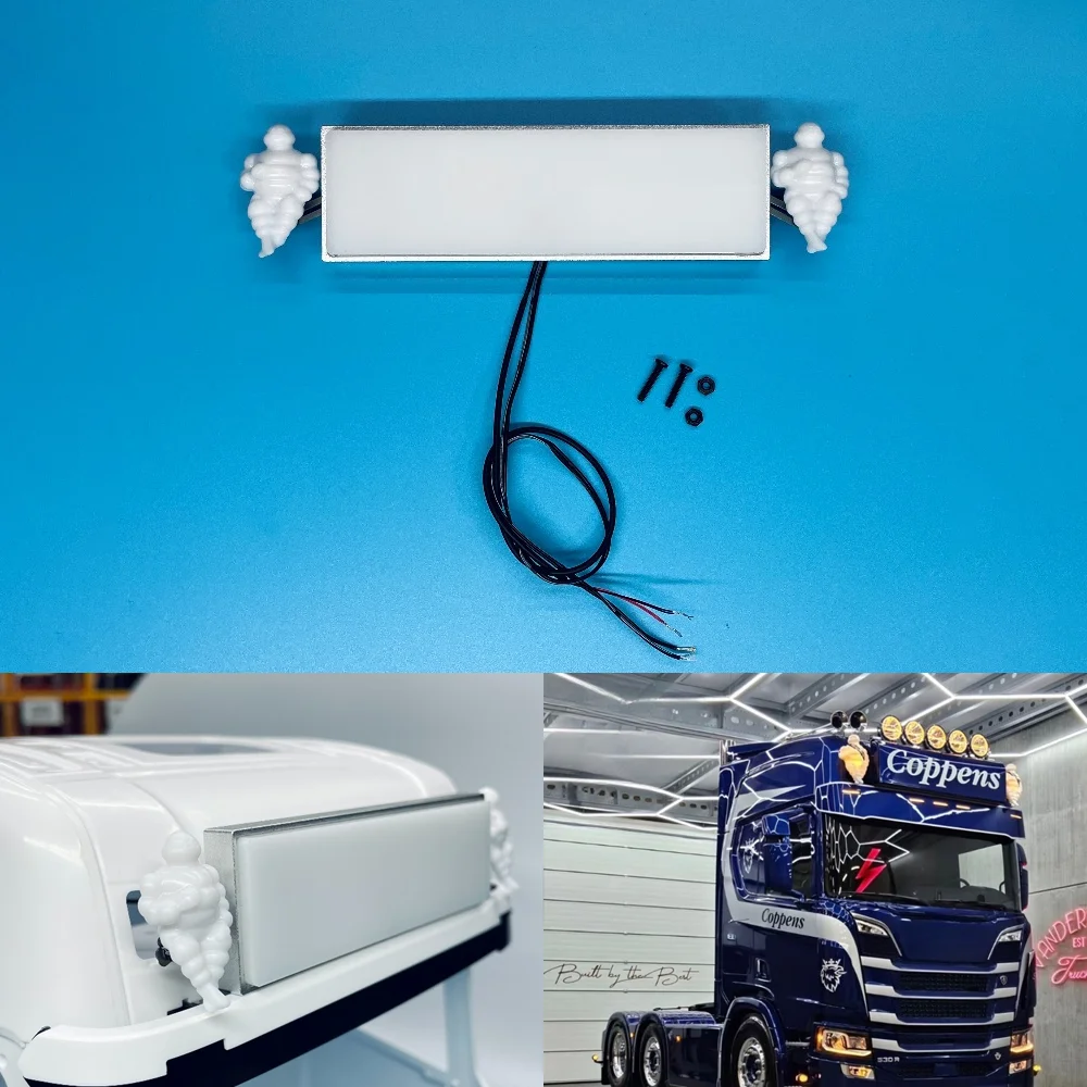 

LED Cab Roof Advertising Light Box for 1/14 Tamiya RC Dump Truck SCANIA 770S VOLVO Mercedes-Benz 3363 MAN LESU Toys Car Parts