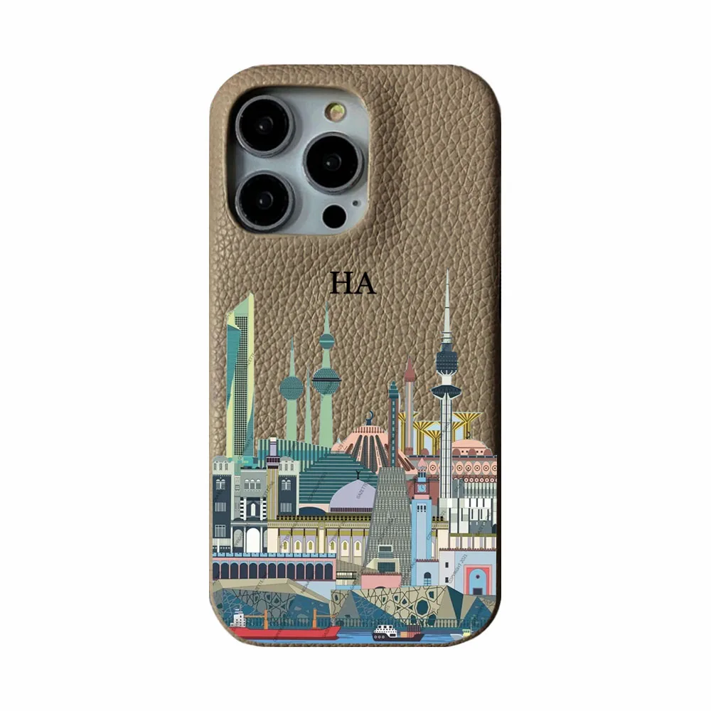 Personalizowane skórzane etui z inicjałami na iPhone 17 18 14 13 15 Pro Xs Max 12 Mini 11 XR 16 Plus Luksusowe pokrowce — zdjęcie produktu 2