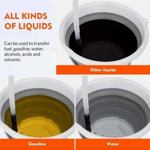 Imagen 2 del producto Bomba de aceite eléctrica portátil para coche, sifón de transferencia de líquido, funciona con batería, herramientas de Gas y agua