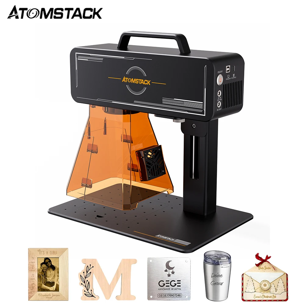 AtomStack M4 Pro dual optical portable engraving and cutting machine 2W 1064nm Infrared Laser and 10W Diode Laser