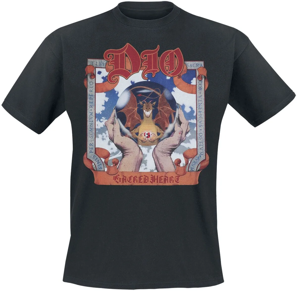 Camiseta con estampado de doble cara de Dio Band Sacred Heart, camiseta informal 100% algodón de color neutro, ropa urbana de heavy metal para fanáticos, transpirable