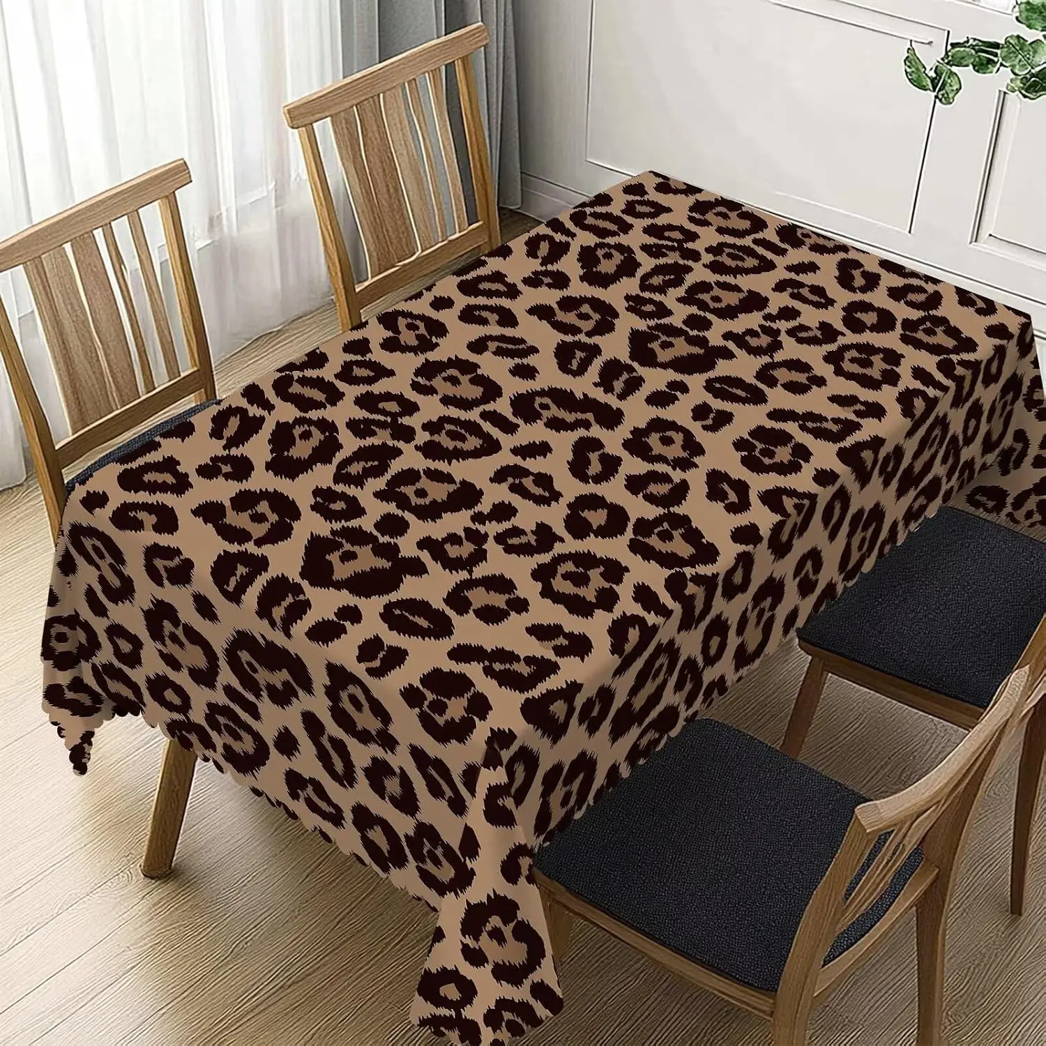 البقرة طباعة مستطيل مفرش المائدة عطلة ديكور المنزل حفلة قابل للغسل أسود أبيض البقرة نمط مفارش طاولة المطبخ طاولة طعام ديكور