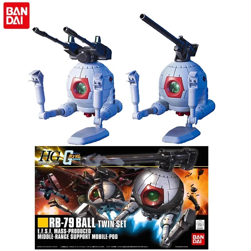 Original Bandai Gundam Anime Figure HG 1/144 RB-79 BALL TWIN SET Assembly Model Anime Action Figures Toys for Children