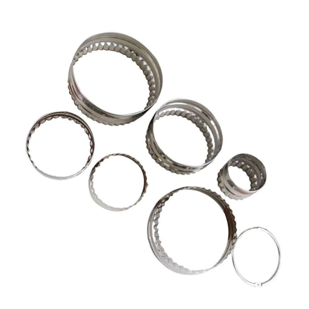 6Pcs Stainless Steel Round Cookie Cutter Biscuit Mould Set Fluted Smooth Edges Baking Tools for Crackers Fondant