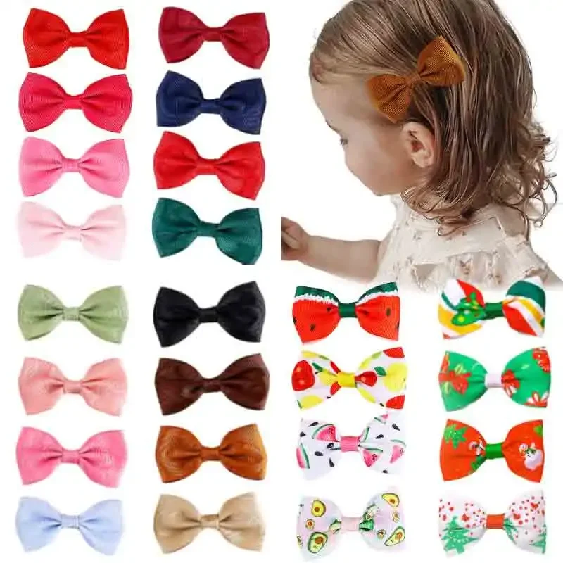 

ncmama 10Pcs Mini Grosgrain Ribbon Bows Alligator Hair Clips Barrettes Pigtail Bow Hair Accessories for Kids Baby Girls Toddlers