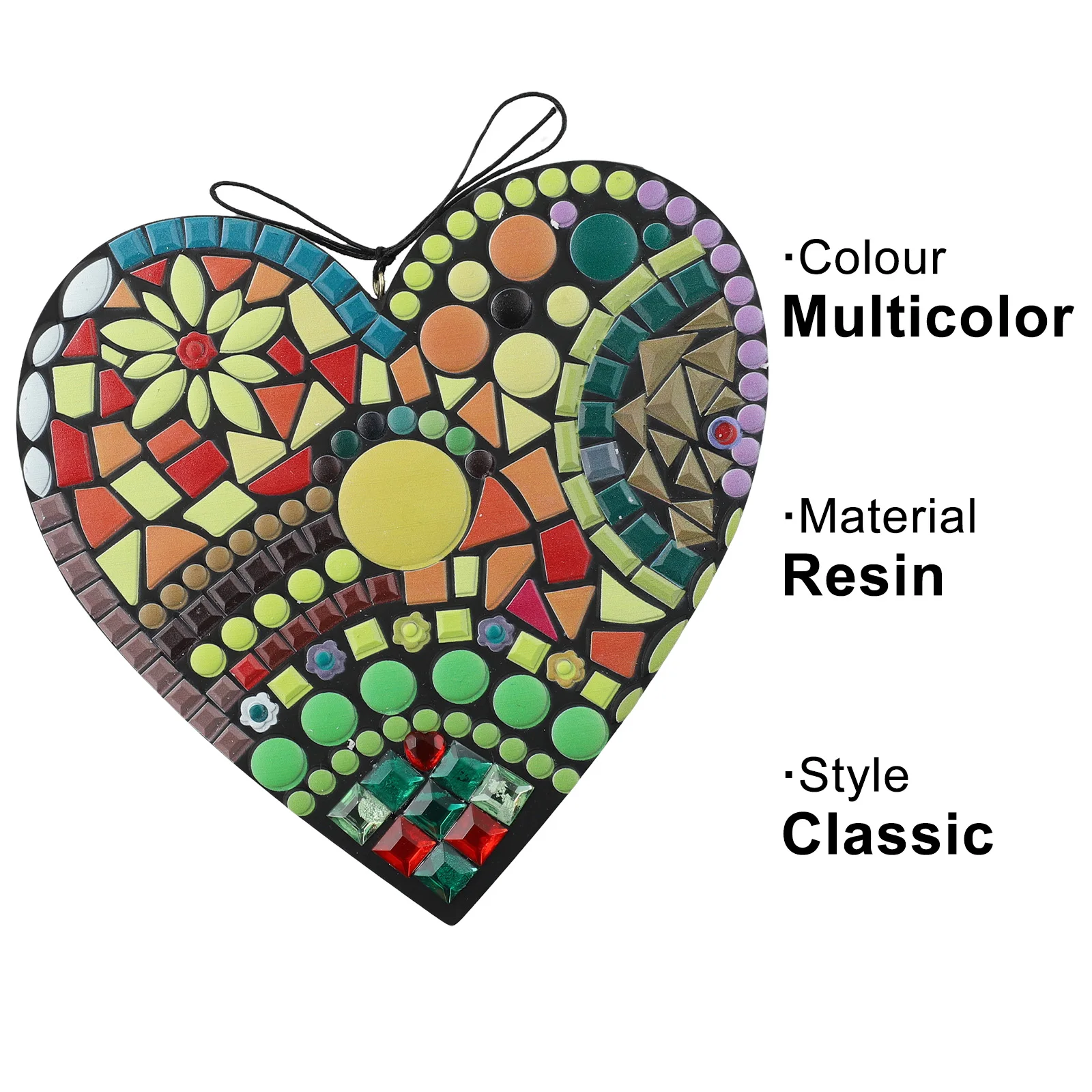 Love Decoration Love Pendant Colorful Decoration Heart-shaped Outdoor Resin With Lanyard Resin Hangings Living Room