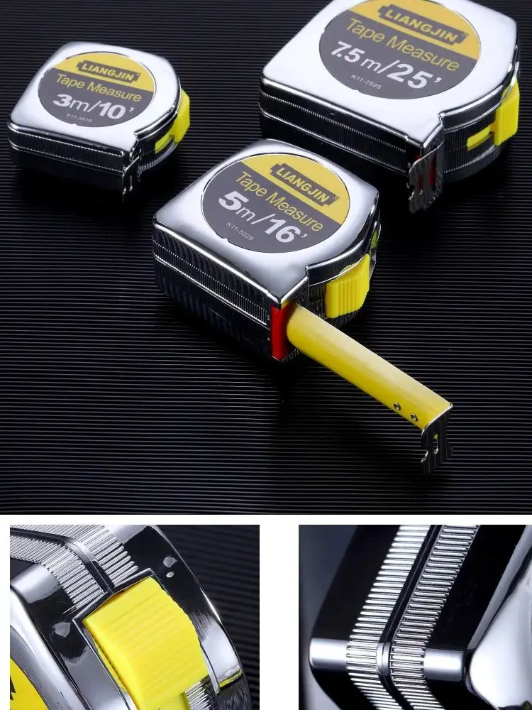 Ruban à mesurer en acier de 5M et 10M | Résistant, résistant à l'usure | Haute précision pour le travail du bois, le bricolage et la construction | Étui épaissi