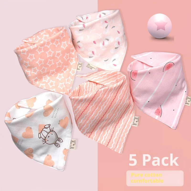 Baby Saliva Towel Triangle Towel Newborn Boys Girls Scarf Pure Cotton Bandana Double Button Waterproof Bib Absorbent Cloth Scarf