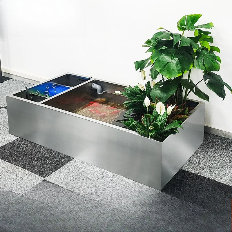 

Garden fish pond belt, filter integrated aquarium, balcony, viewing