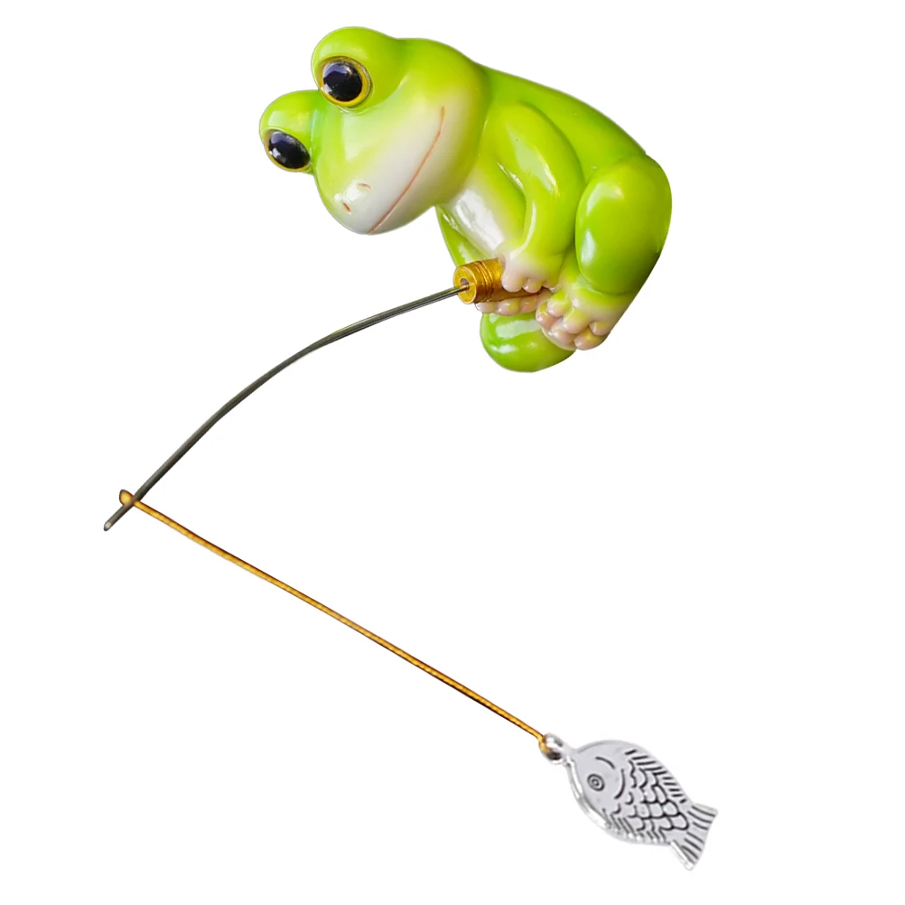 

Resin Frog Ornaments Mini Aquarium Decor Cartoon Fishing Statue Desk Tank Decorations SmallFunny Frog Statue Mini Decor Ornament