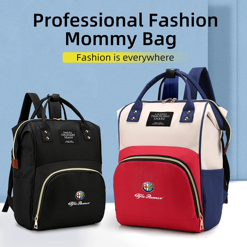 Mochila escolar para hombre y mujer, bolso de viaje de negocios, mochila de hombro informal para Alfa Romeo Giulia Stelvio Giulietta 156 159 Disco Volante