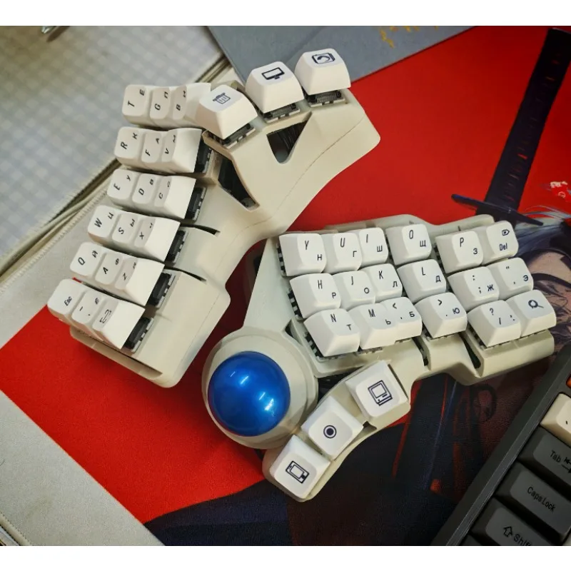 Teclados ergonómicos divididos Charybdis 3X6 con Trackball integrado, teclado mecánico inalámbrico ZMK personalizado de intercambio en caliente para juegos de PC