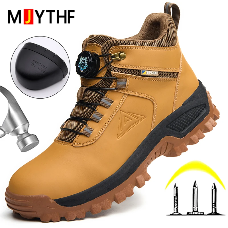 

Waterproof Safety Boots Men Indestructible shoes Steel Toe Work Boots Anti-smash Anti puncture Protection Shoes Wear-resistant
