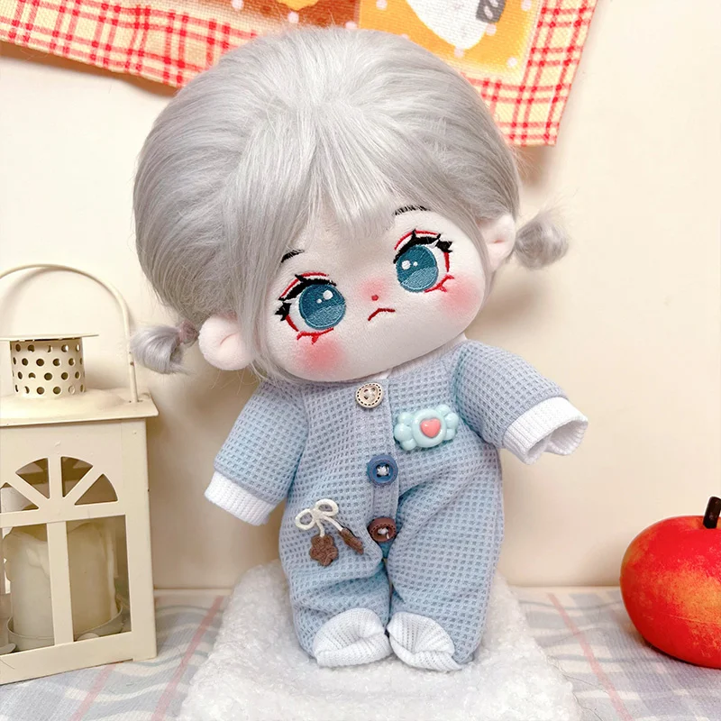

20cm New Kawaii Plush Cotton Doll Idol Stuffed Super Star Figure Dolls No Attribute Fat Body Smile Doll Can Change Clothes Gifts