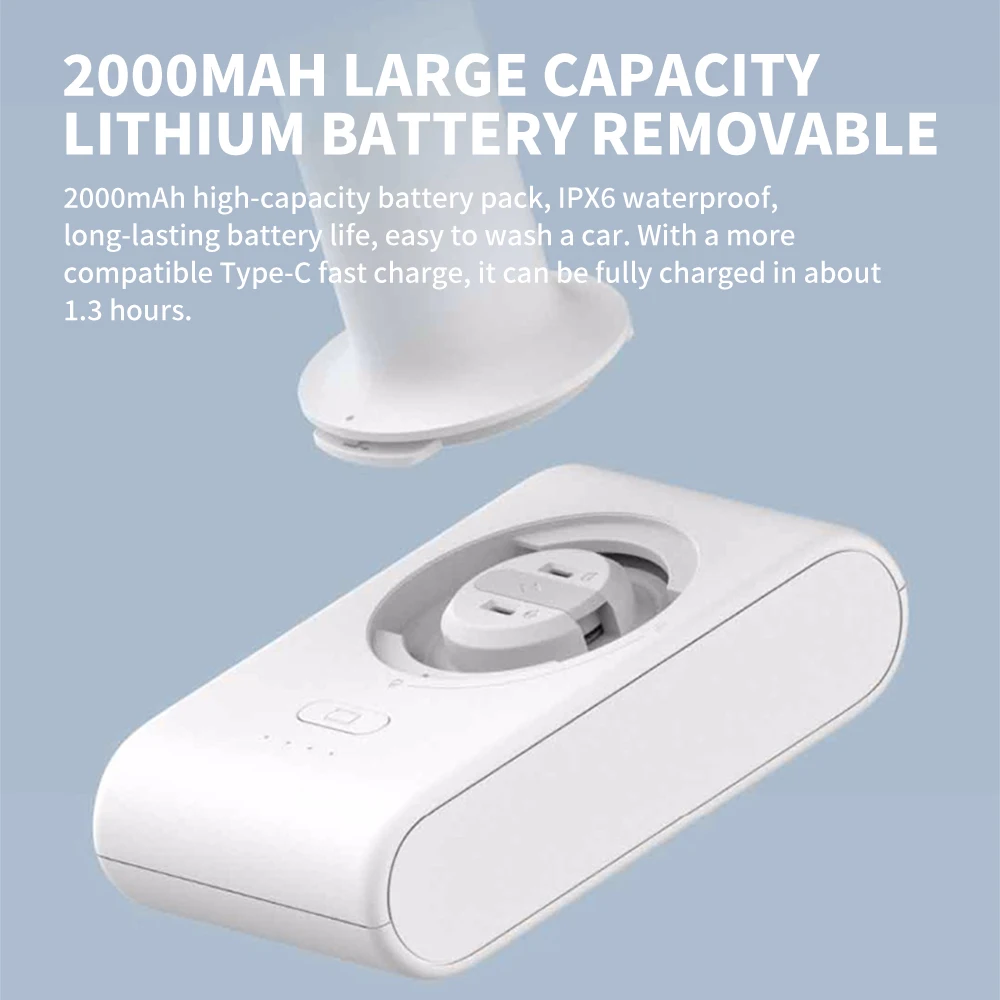 Xiaomi Mijia Wireless Car Washing Machine Home 2.4 MPa High Pressure Sprayer Sprinkler Cleaner Foam Generator Cleaning Care Car - Image 3