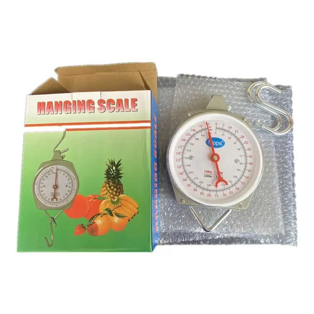 25/50/100/150KG Alloy Mechanical Hanging Scales Mechanical Pointer Spring Hook Scale Circular Hanging Scale