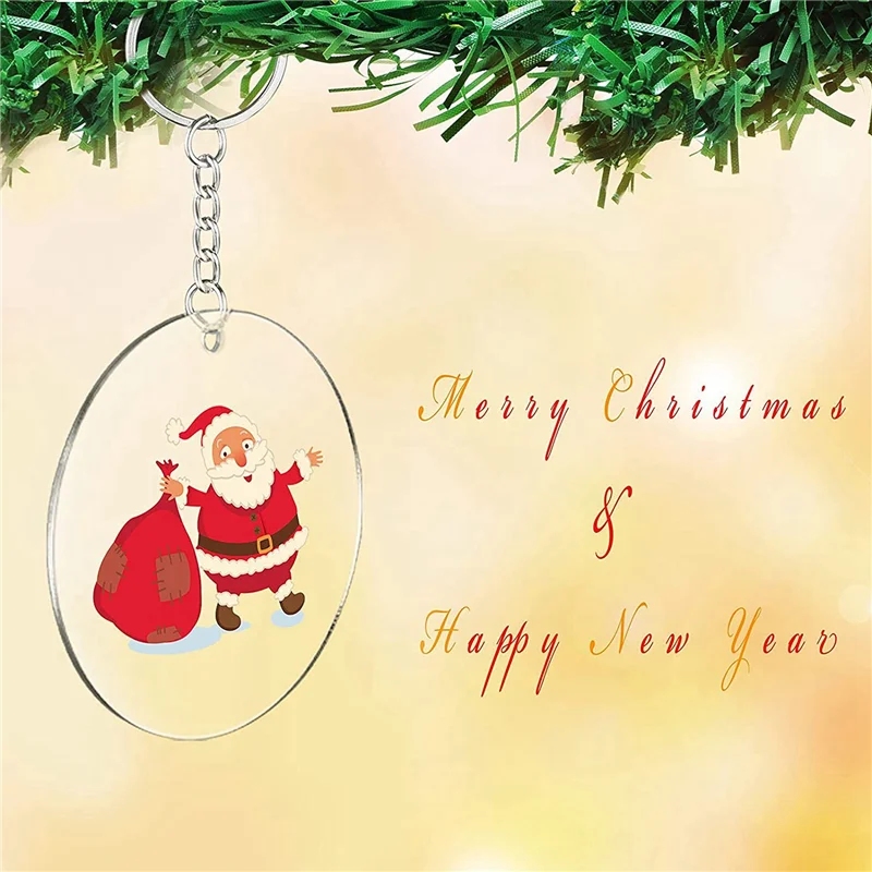 AB46-150 Pcs 3 Inch Acrylic Blanks With Hole Transparent Circle Ornament Clear Round Acrylic Christmas Ornament Blanks