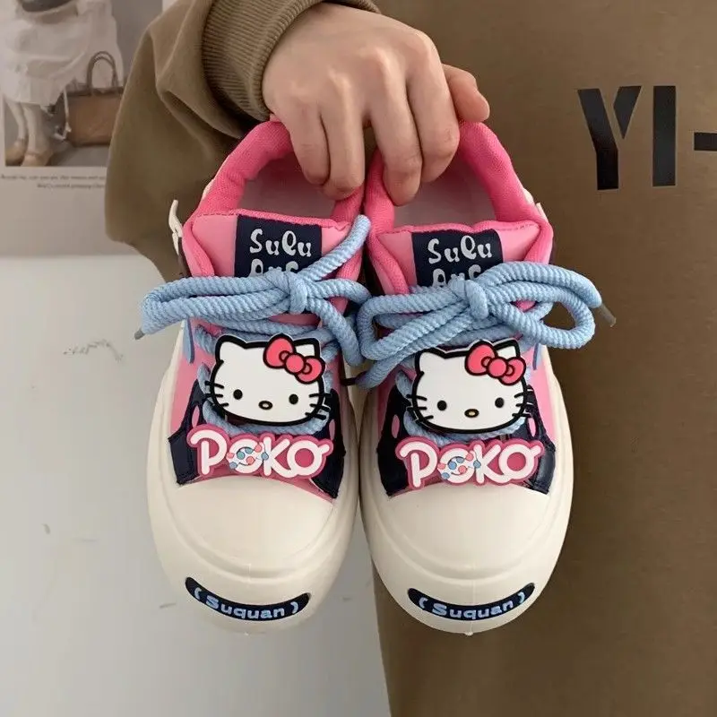 Sanrio Kawaii Sapatos Boneca de Pelúcia, Rosa, Hello Kitty, Minha Melodia, Decoração Exterior, Acessórios para Bebé, Mãe e Bebé, Cadarço, DIY, Presente