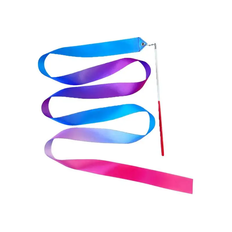 2m Rhythmic Gymnastics Equipment Ballet Streamer Dance Ribbon Rhythmic Twiling Rod Rainbow Stick Training Flashing Star