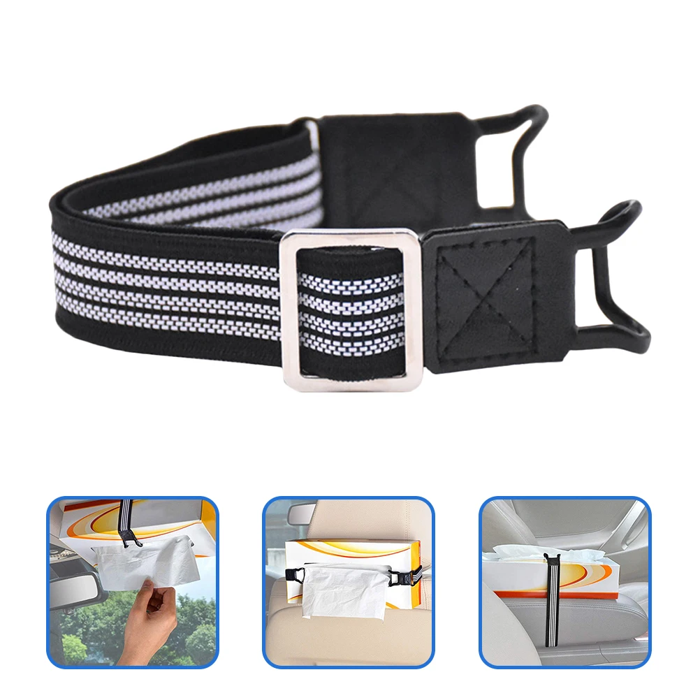 

2Pcs Visor Tissue Holder Strap Premium Car Tissue Box Fastening Belt Adjustable Mounting Strap for Interior Vehicle Accessories