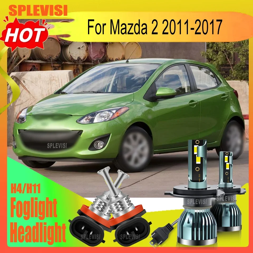 LED Headlight Foglight 9003 H9 Energy Saving Applicable to bad weather dueable For Mazda 2 2011 2012 2013 2014 2015 2016 2017