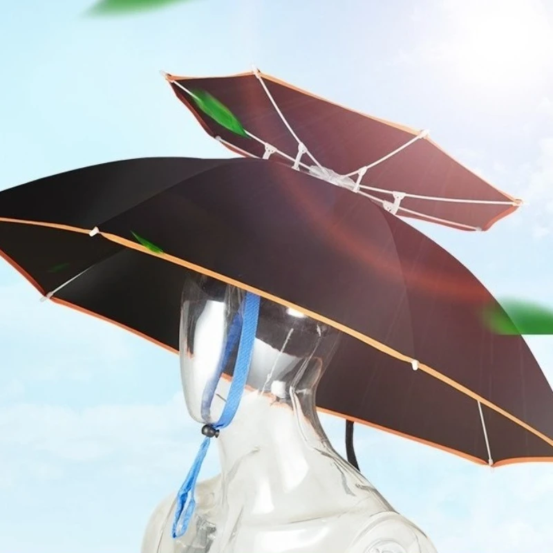 

Double-layer umbrella hat Head-mounted umbrella hat Small umbrella fishing Head hat Shading sun protection rain protection