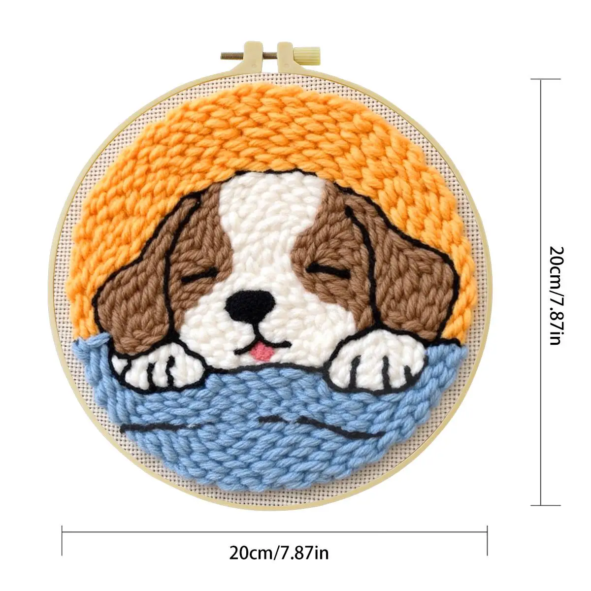 Punch-Nadel-Stickerei-Set/Stickerei, gestrickte Stickerei, DIY-Handgemachtes Geschenk - Hund – Detail 4