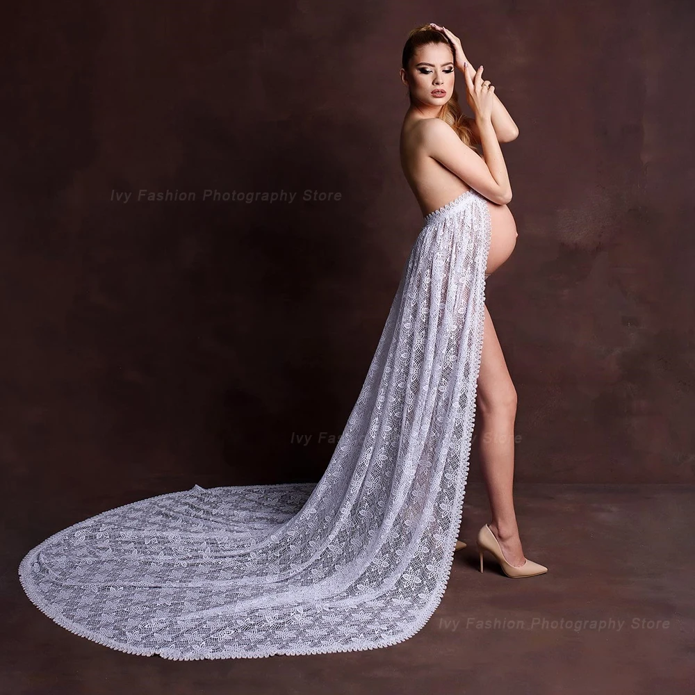 Maternity Photography Props Dresses Sweet and Sexy Flower Lace Floor Length Wedding Dress Pregnant Women Photography Clothing