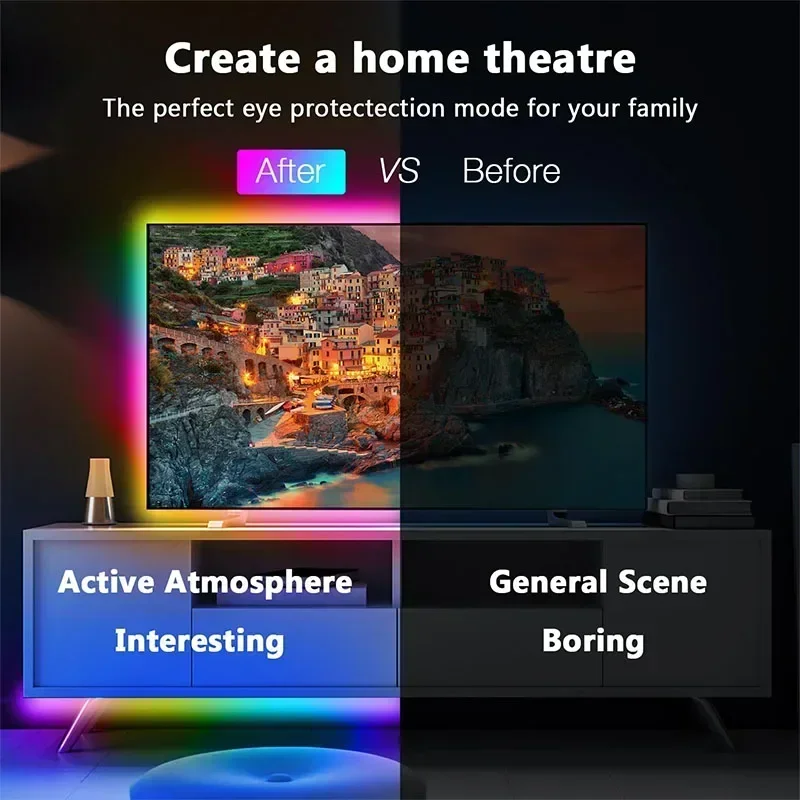 Pop 1M-30M RGB светодиодная лента с управлением через приложение Bluetooth, меняющая цвет, гибкая светодиодная лампа, лента для подсветки телевизора, украшение комнаты