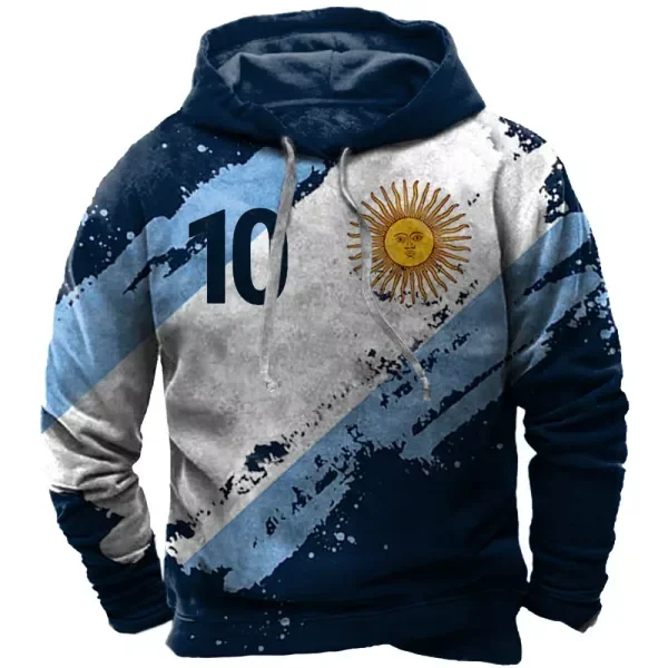 Sudadera con capucha con estampado 3d de la bandera de Argentina para hombre y mujer, ropa de calle informal con emblema nacional de Argentina, sudadera con cremallera
