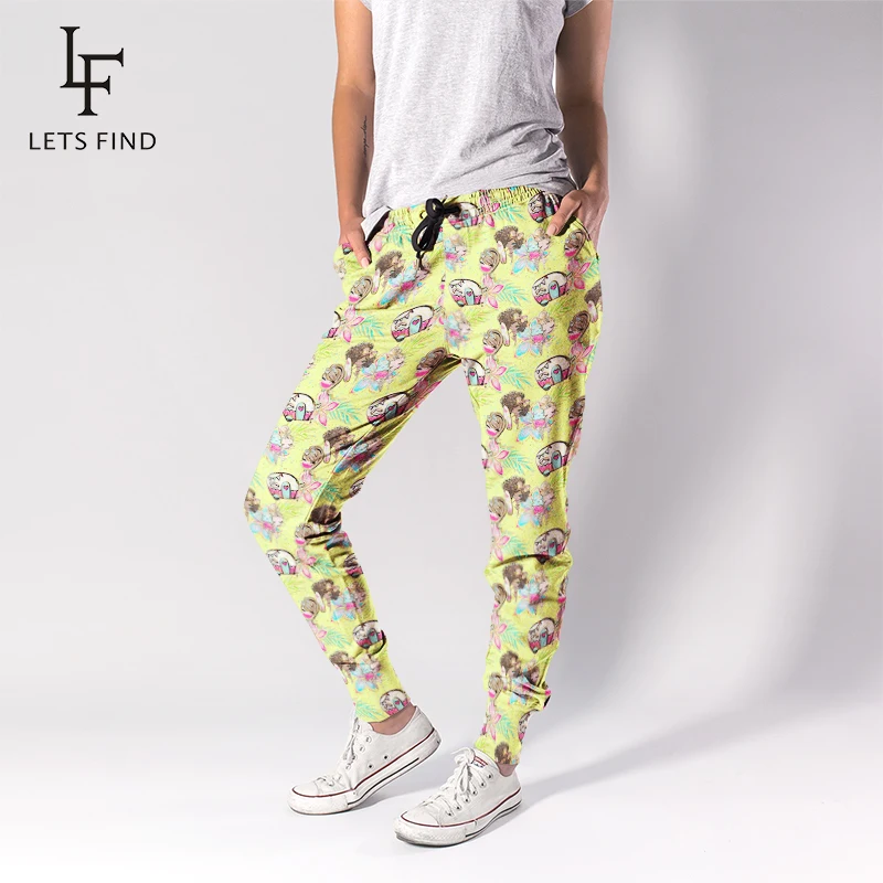 LETSFIND Mode Cartoon Camping Auto und Mädchen Print Jogger Hose Frauen Casual Streetwear Hosen mit Taschen