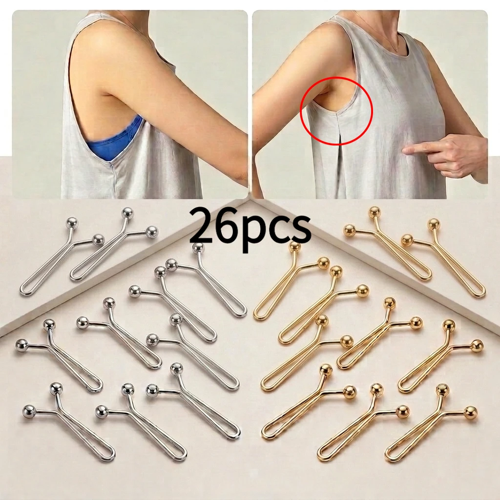 26pcs No-Sew Invisible Clothing Tape, Adjustable Armpit & Waist Hem Fix for Sleeveless Clothes, Travel Outdoor Unisex Gift