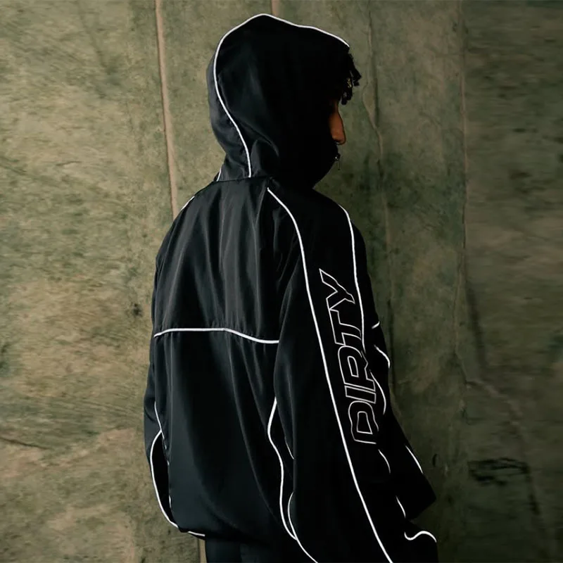 Mode-Trend Herbst Maskierter Hoodie Outdoor Wandern Windjacke Gothic Y2K High Street Punk Grunge Hip Hop Langarm Zipper Mantel