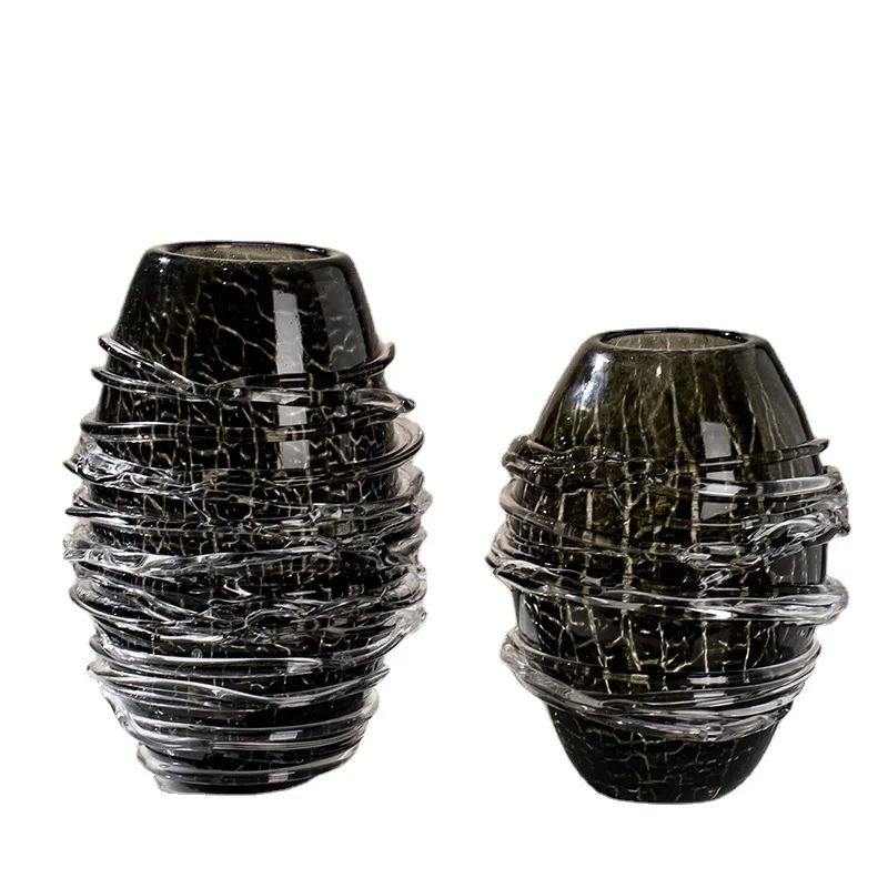 

Minimalist glazed art light luxury vase ornament, high-end modern living room, dining table soft decoration large flower ware