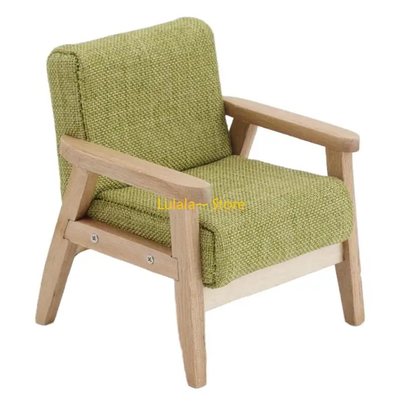 Casas bonecas escala 1/12, móveis sofá miniatura para crianças, modelo móveis para casas bonecas