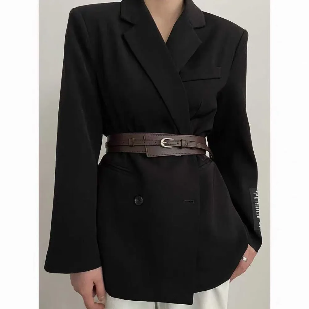 ختم الخصر النسائي الراقية الجديدة لفستان الموضة حزام بسيط أسود