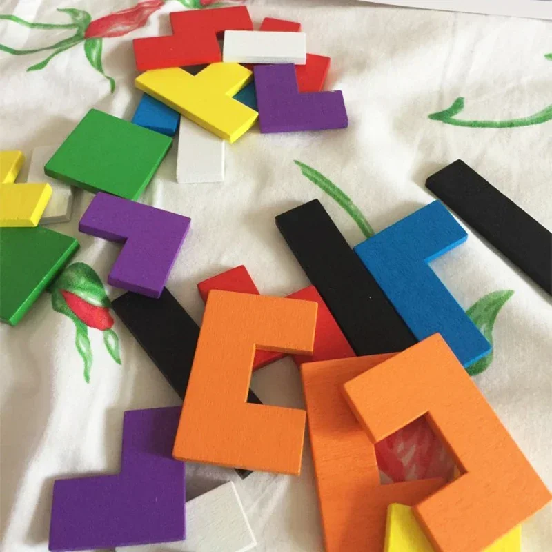 3d quebra-cabeça de madeira brinquedo cor forma cognição cérebro jogos para crianças quebra-cabeças de madeira brinquedos tangrams para crianças
