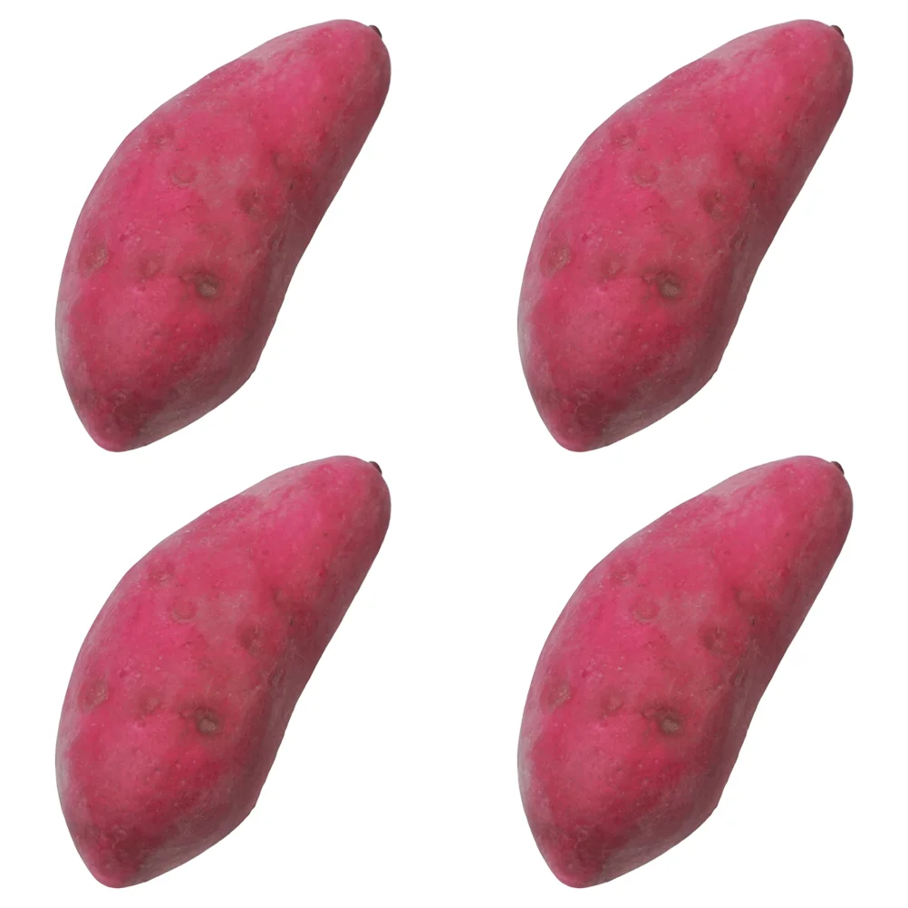 

4 Pcs Vegetable Model Decoration for Food Shop Lifelike Models Fake Vegetables Ornaments Outdoor Sweet Potato Foam