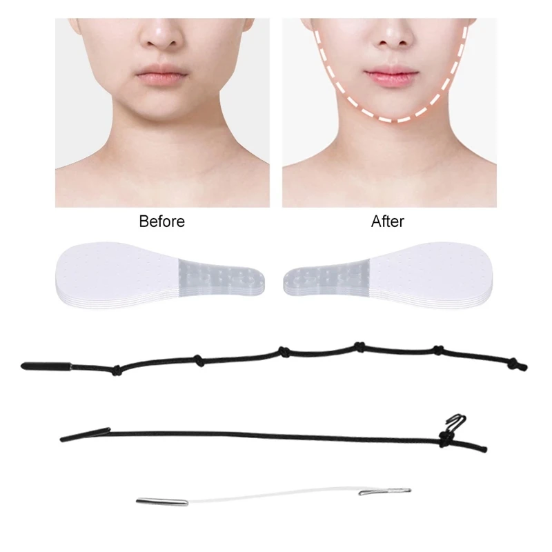 120 개/대 보이지 않는 얇은 얼굴 스티커 V 자형 얼굴 얼굴 라인 주름 처짐 스킨 페이스 리프트 업 빠른 턱 접착 테이프